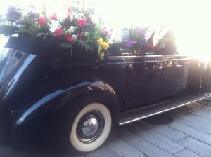 Flower car for Mayor Menino's funeral